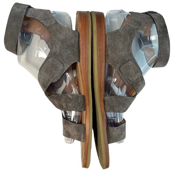 Trask Women’s 9 Roxanne Sandals Gray Oiled Suede Strappy Gladiator Ankle Strap - Picture 8 of 12